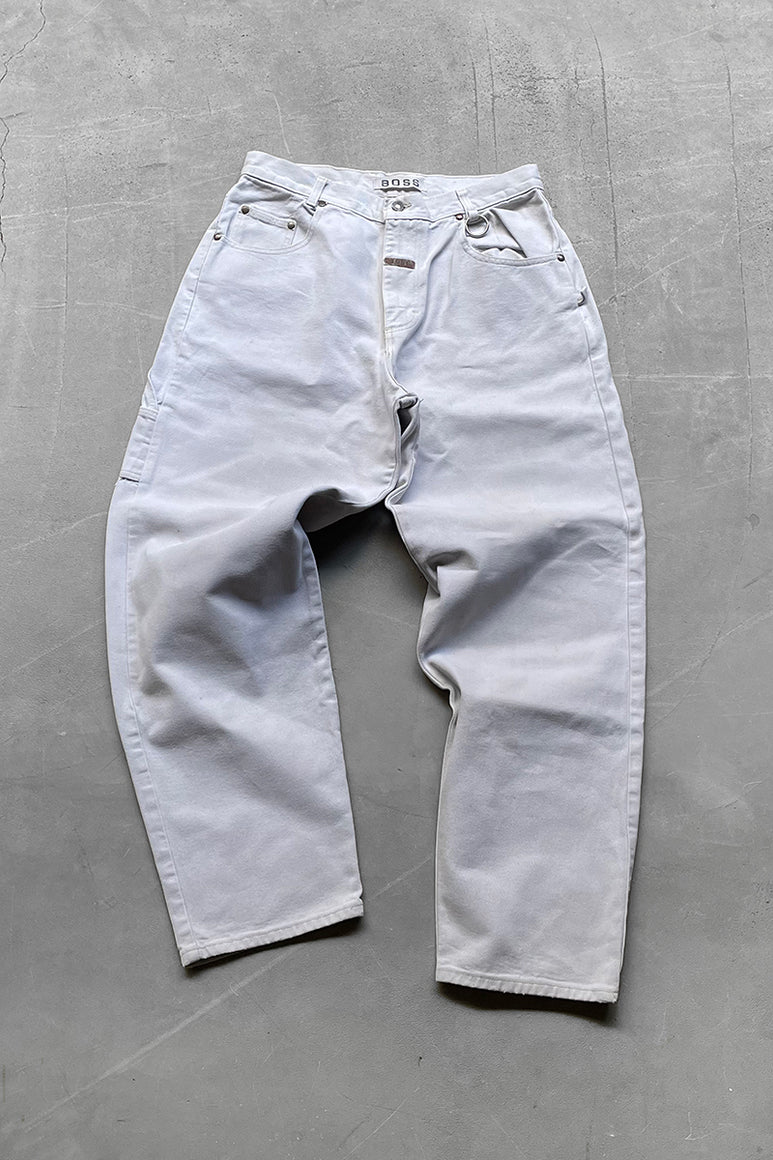 Y2K EARLY 00'S CARPENTER PANTS / WHITE [SIZE: 34 USED]