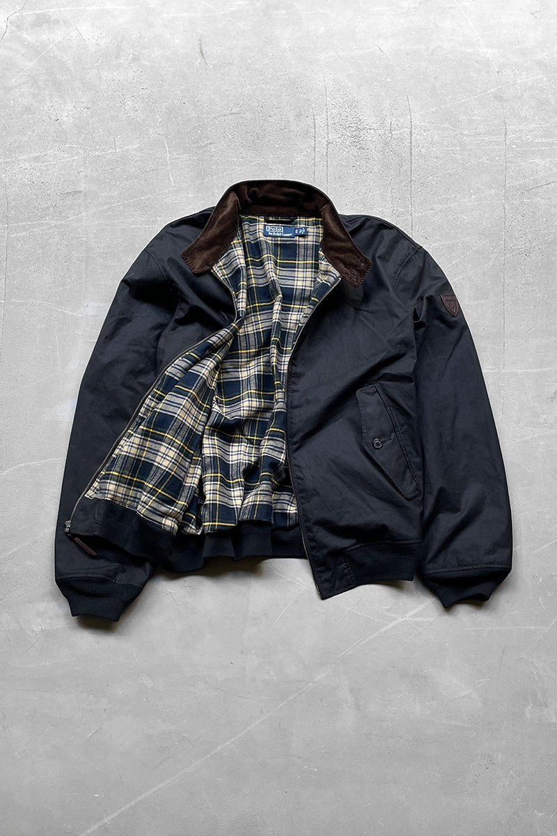 90'S OILED ZIP JACKET / BLACK [SIZE: XL USED]