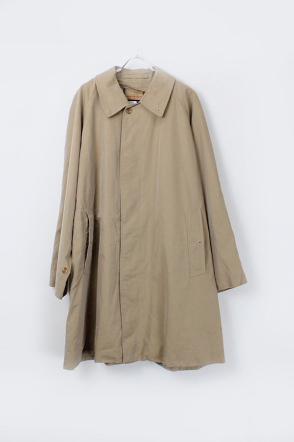MADE IN ENGLAND 90'S SINGLE TRENCH COAT / BEIGE [SIZE: L USED]