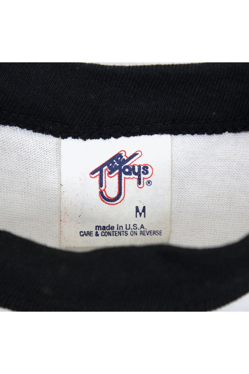 80'S BASEBALL T-SHIRT / BLACK/WHITE [SIZE:XL USED]