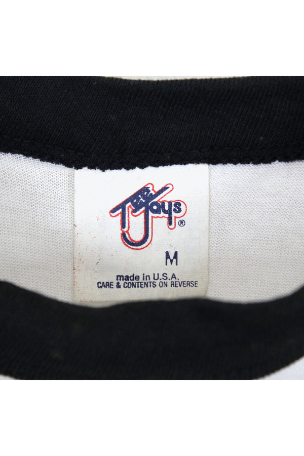 80'S BASEBALL T-SHIRT / BLACK/WHITE [SIZE:XL USED]