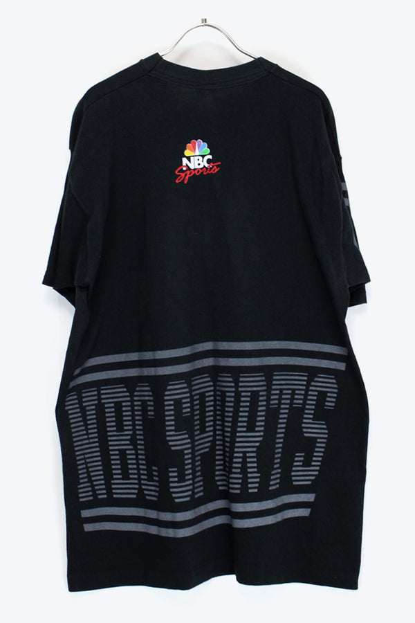 MADE IN USA 90'S NBC SPORTS T-SHIRT / BLACK [SIZE:L USED]