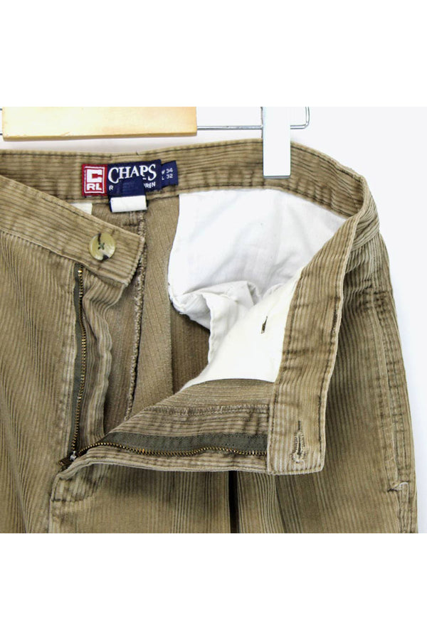 WIDE CORDUROY PANTS / BEIGE【SIZE:W34L32 USED】