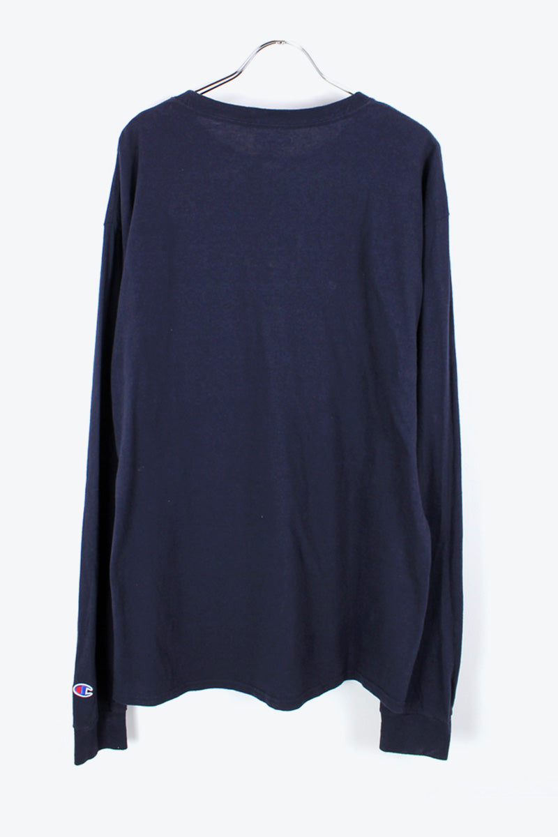 L/S LOGO PRINT T-SHIRT / NAVY [SIZE:L USED]
