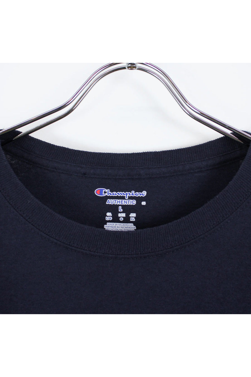 L/S LOGO PRINT T-SHIRT / NAVY [SIZE:L USED]