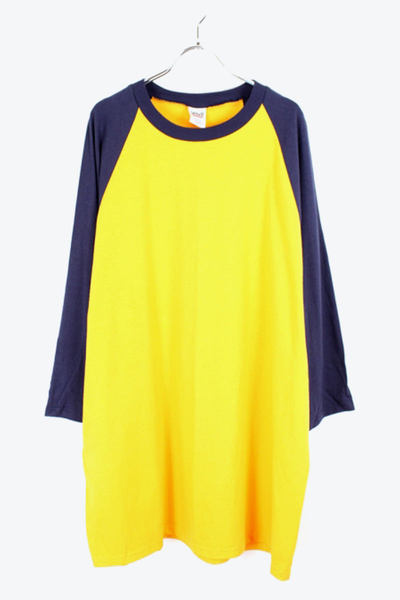 90'S BASEBALL T-SHIRT / YELLOW NAVY [DEADSTOCK/NOS]