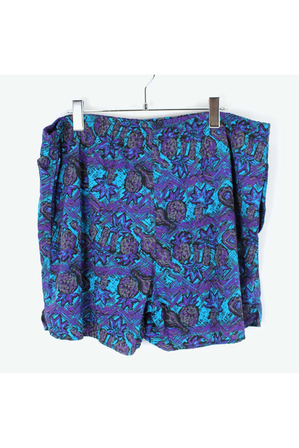 90'S SWIM SHORTS / GREEN PURPLE [SIZE: M USED]