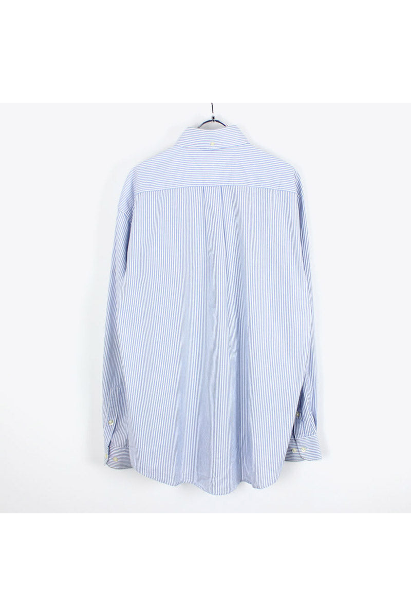 90'S L/S BD OXFORD STRIPE SHIRT / BLUE [SIZE: M USED]
