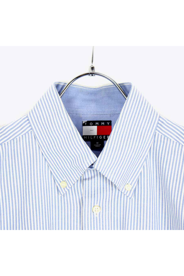 90'S L/S BD OXFORD STRIPE SHIRT / BLUE [SIZE: M USED]