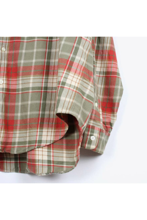 L/S CHECK SHIRT / KHAKI RED [SIZE: L USED]