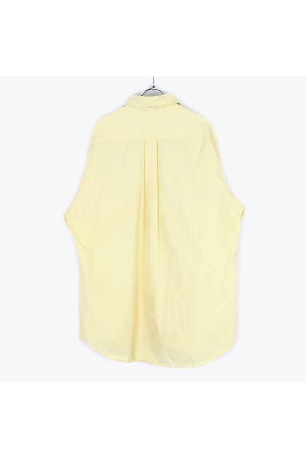 90'S L/S BD COTTON TWILL SHIRT / LIGHT YELLOW [SIZE: L USED]