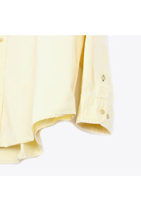 90'S L/S BD COTTON TWILL SHIRT / LIGHT YELLOW [SIZE: L USED]