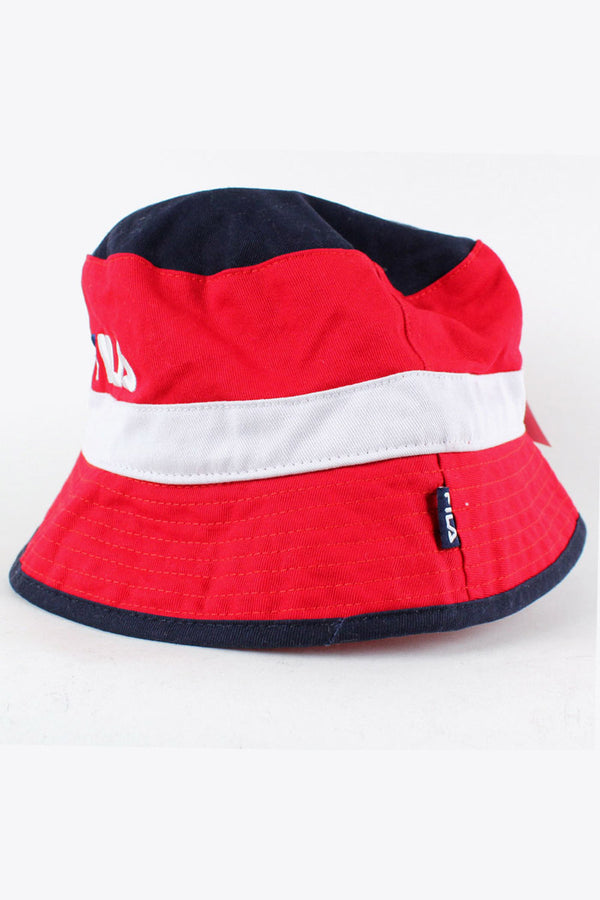 COLOR BLOCK BUCKET HAT / RED NAVY WHITE [SIZE: O/S NEW][50%OFF]