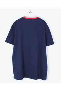 S/S CROSS FLAG EMBROIDERY T-SHIRT / NAVY [NEW][30%OFF]