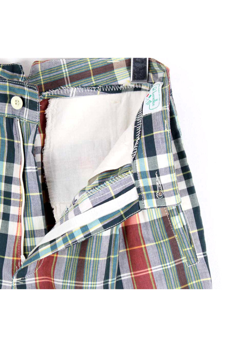 MADE IN ITALY MADRAS CHACK SLACKS / MULTI [SIZE:28상당 USED]