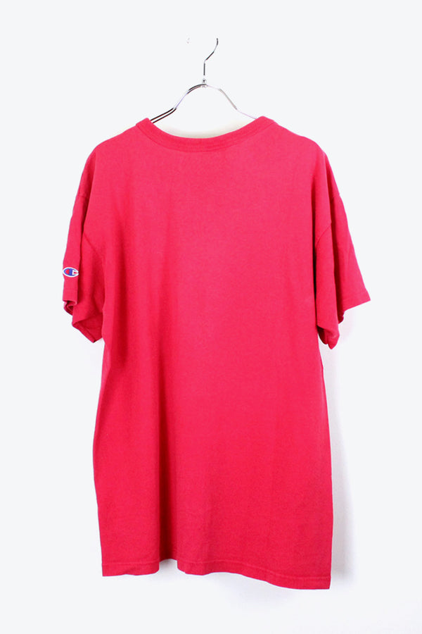 80'S S/S LOGO PRINT T-SHIRT / RED [SIZE:L USED]