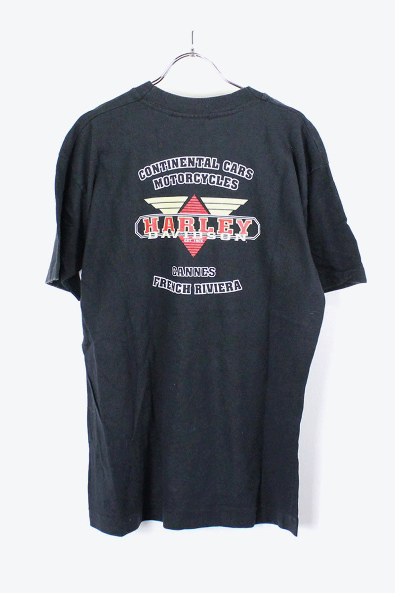 90'S S/S LOGO PRINT T-SHIRT / BLACK [SIZE:M USED]