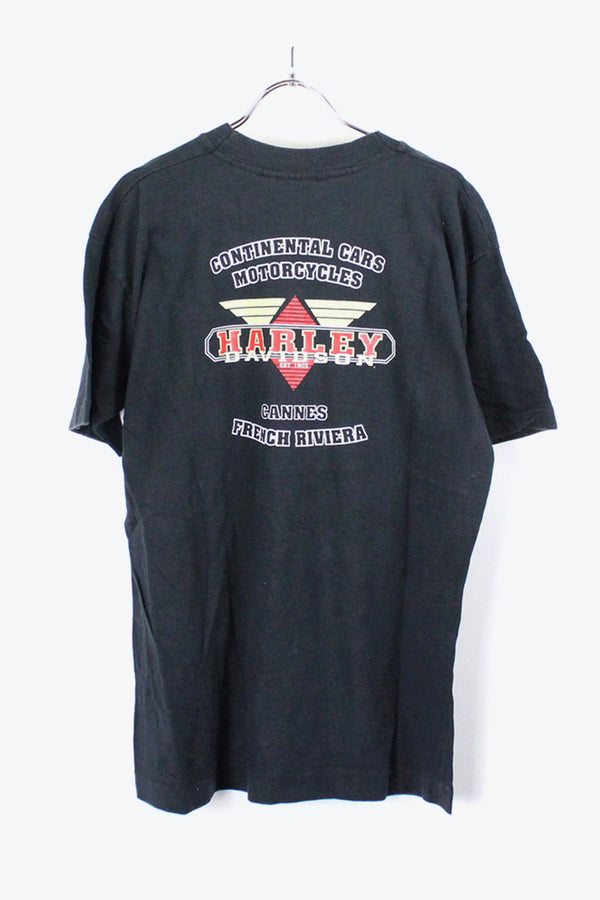 90'S S/S LOGO PRINT T-SHIRT / BLACK [SIZE:M USED]