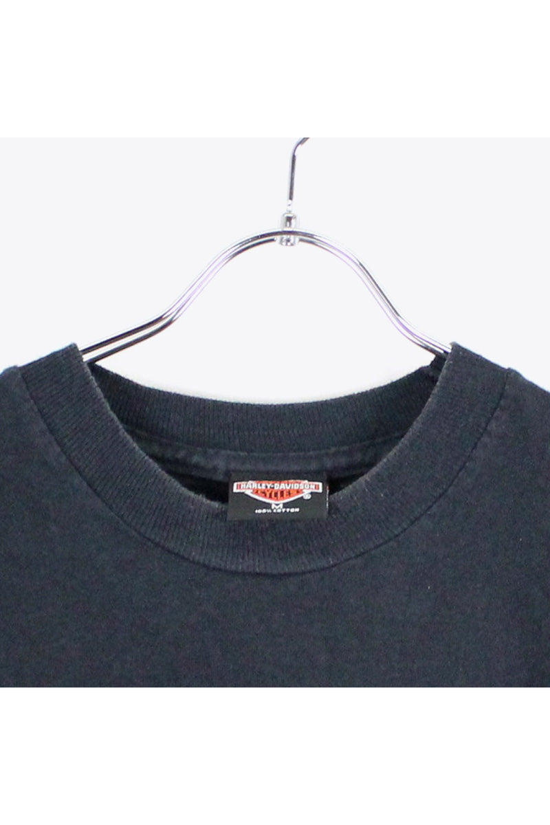 90'S S/S LOGO PRINT T-SHIRT / BLACK [SIZE:M USED]