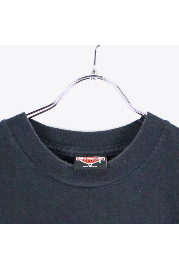 90'S S/S LOGO PRINT T-SHIRT / BLACK [SIZE:M USED]