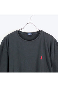 90'S S/S ONE POINT T-SHIRT / BLACK [SIZE:L USED]