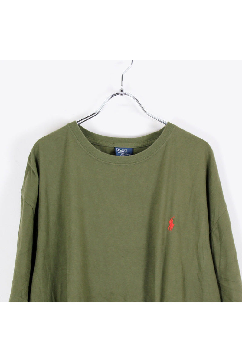90'S S/S ONE POINT T-SHIRT / BLACK [SIZE:XXL USED]