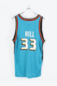 90'S PISTONS 33 GRANT HILL GAME SHIRT / LIGHT BLUE/MULTI  [SIZE:S相当 USED]