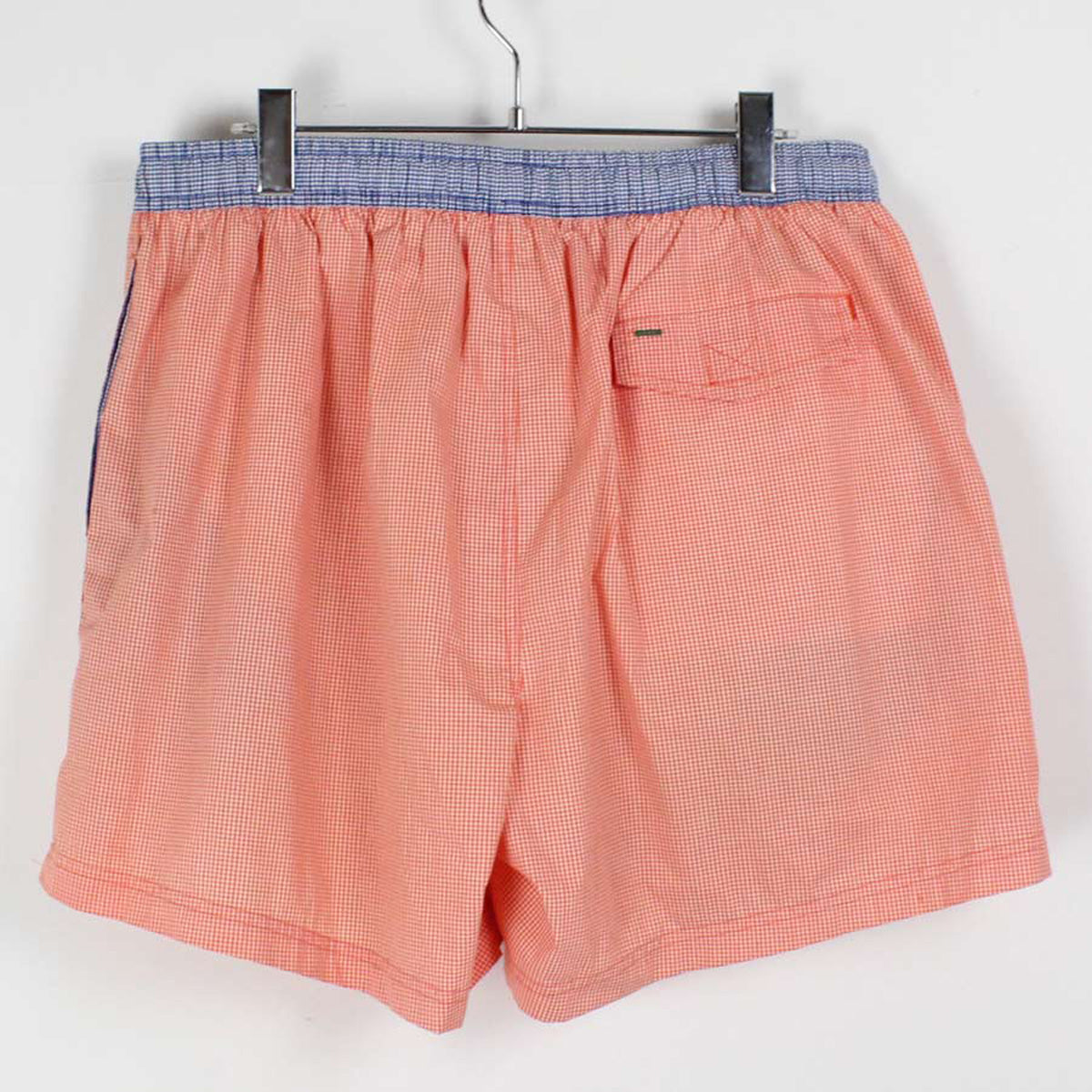 90'S GINGHAM CHECK SHORTS / ORANGE BLUE [SIZE: L USED]