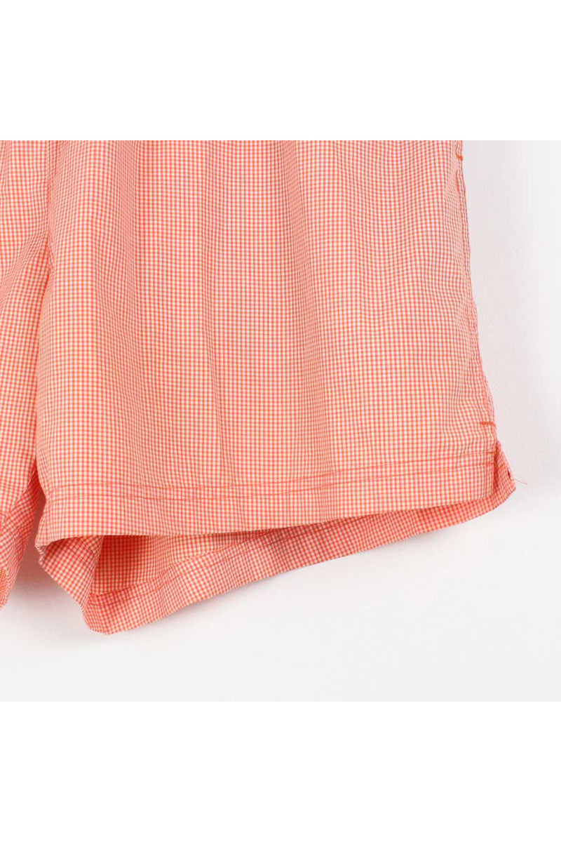 90'S GINGHAM CHECK SHORTS / ORANGE BLUE [SIZE: L USED]