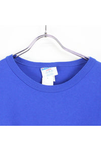 MADE IN USA 90'S S/S LOGO PRINT T-SHIRT / BLUE [SIZE:L USED]