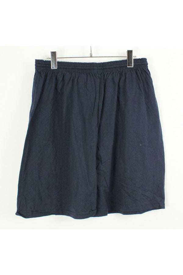 ONE POINT LOGO TRAINING SHORTS / NAVY [SIZE: XL USED]