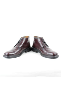 SQUARE TOE WATE PLOOF LEATHER CHUKKA SHOES / BURGUNDY [SIZE: US9(27cm相当) USED]