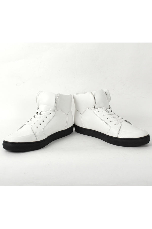 LEATHER SNEAKERS HI / WHITE [SIZE: US9(27cm) DEADSTOCK/NOS]