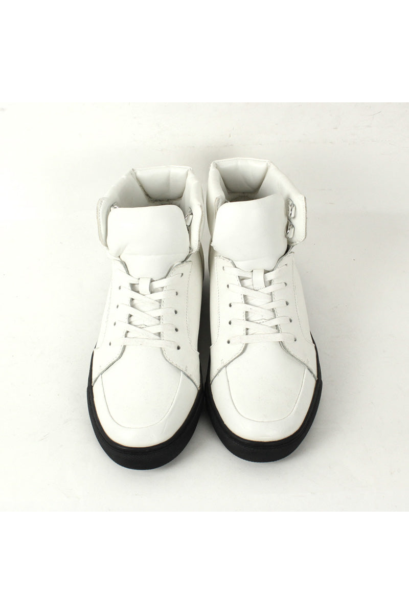 LEATHER SNEAKERS HI / WHITE [사이즈: US9(27cm) 데드스톡/NOS]