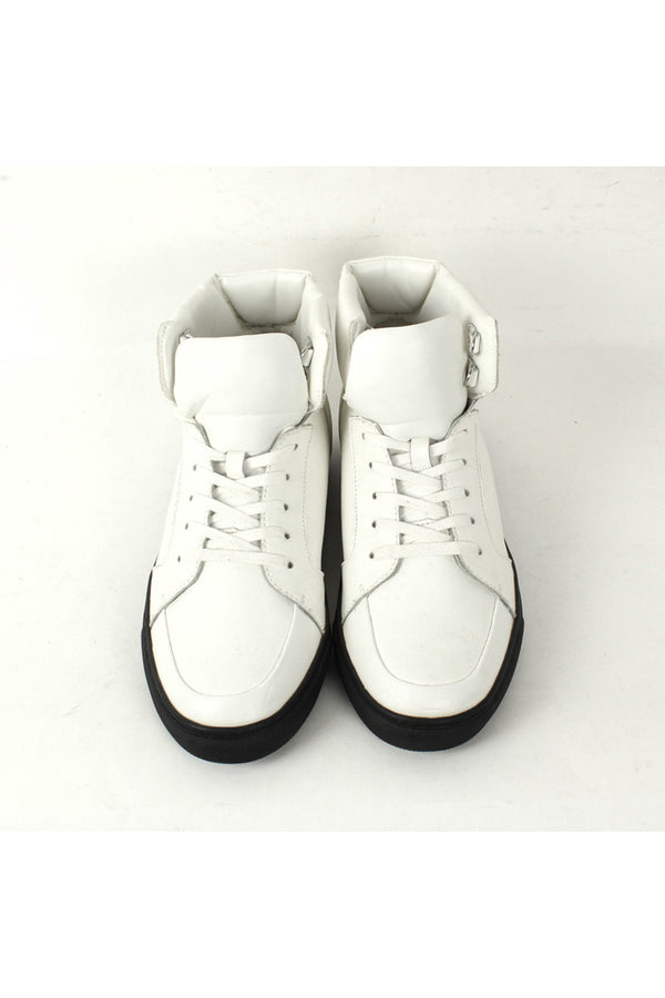 LEATHER SNEAKERS HI / WHITE [SIZE: US9(27cm) DEADSTOCK/NOS]