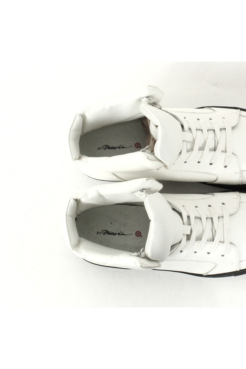 LEATHER SNEAKERS HI / WHITE [사이즈: US9(27cm) 데드스톡/NOS]