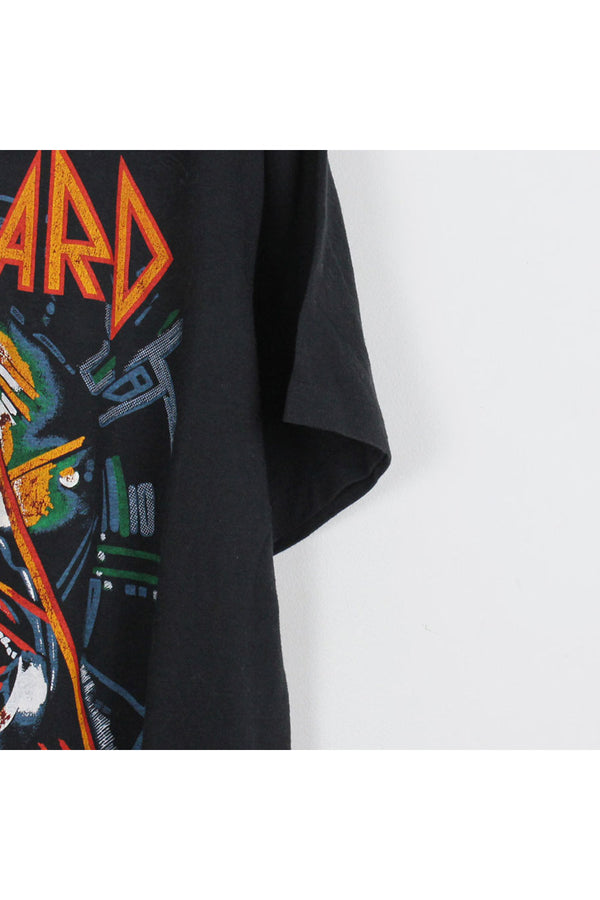 MADE IN USA 88'S DEF LEPPARD T-SHIRT / BLACK [SIZE:XL USED]
