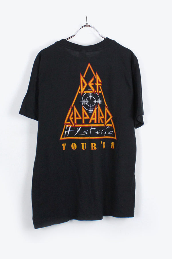 MADE IN USA 88'S DEF LEPPARD T-SHIRT / BLACK [SIZE:XL USED]