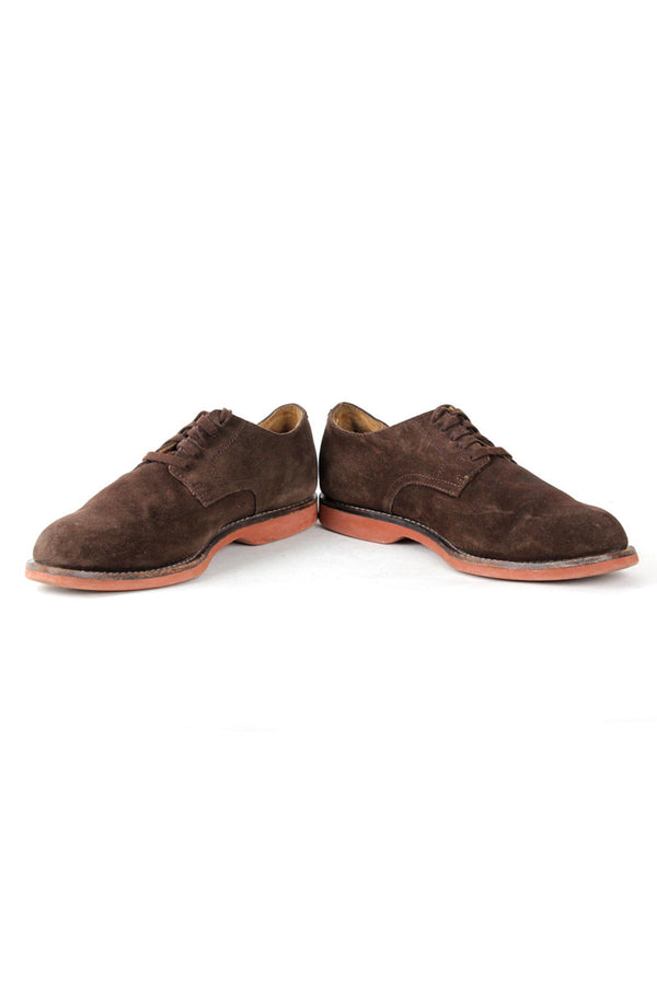 SUEDE PLAIN TOE SHOES / BROWN [SIZE: US9.5(27.5cm相当) USED]