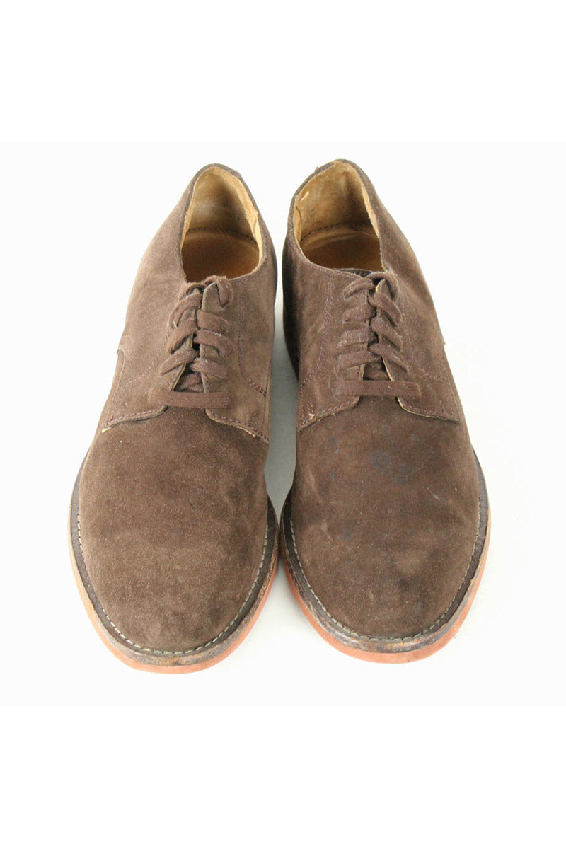 SUEDE PLAIN TOE SHOES / BROWN [SIZE: US9.5(27.5cm相当) USED]