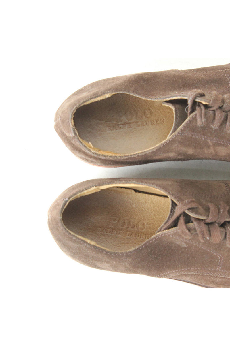 SUEDE PLAIN TOE SHOES / BROWN [SIZE: US9.5(27.5cm相当) USED]
