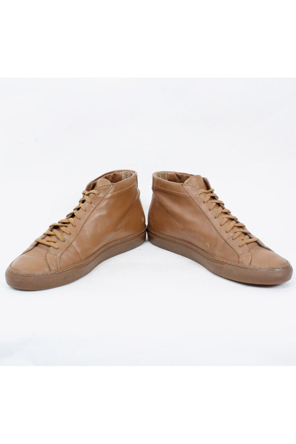 ACHILLES MID LEATHER SNEAKERS / BROWN [SIZE: 43(26.5cm相当) USED]