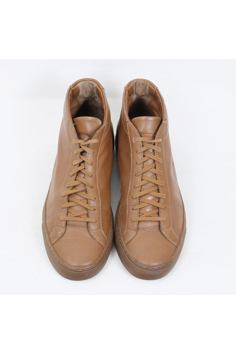 ACHILLES MID LEATHER SNEAKERS / BROWN [SIZE: 43(26.5cm相当) USED]