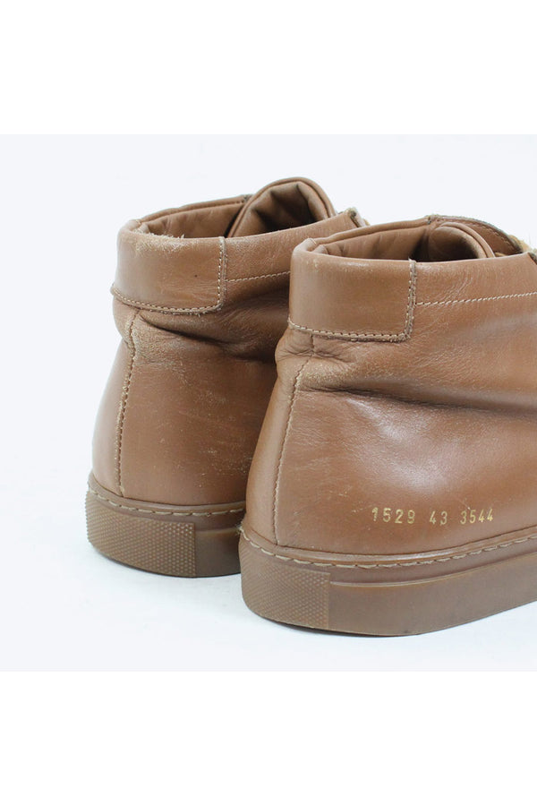 ACHILLES MID LEATHER SNEAKERS / BROWN [SIZE: 43(26.5cm相当) USED]