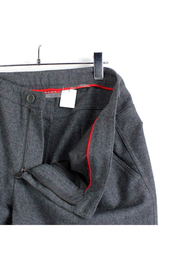 MADE IN ITALY WOOL SLACKS PANTS / GREY [SIZE:52 USED]