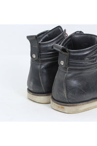 MADE IN ITALY LEATHER HIKING BOOTS / BLACK [SIZE: US6.5(24.5cm相当) USED]