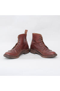 MADE IN ENGLAND WING-TIP LEATHER BOOTS / BROWN [SIZE: US7E(25cm相当) USED]
