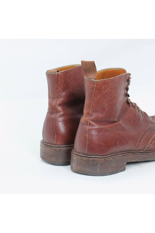 MADE IN ENGLAND WING-TIP LEATHER BOOTS / BROWN [SIZE: US7E(25cm相当) USED]