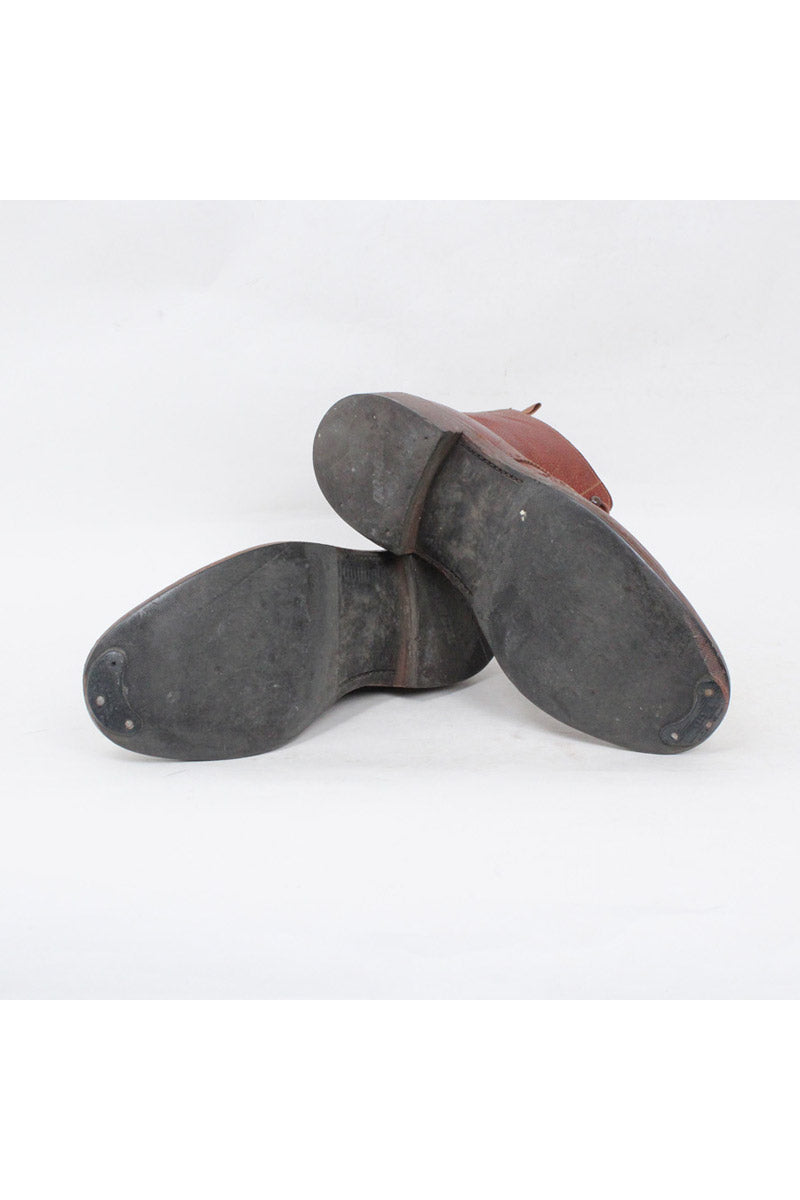 MADE IN ENGLAND WING-TIP LEATHER BOOTS / BROWN [SIZE: US7E(25cm相当) USED]