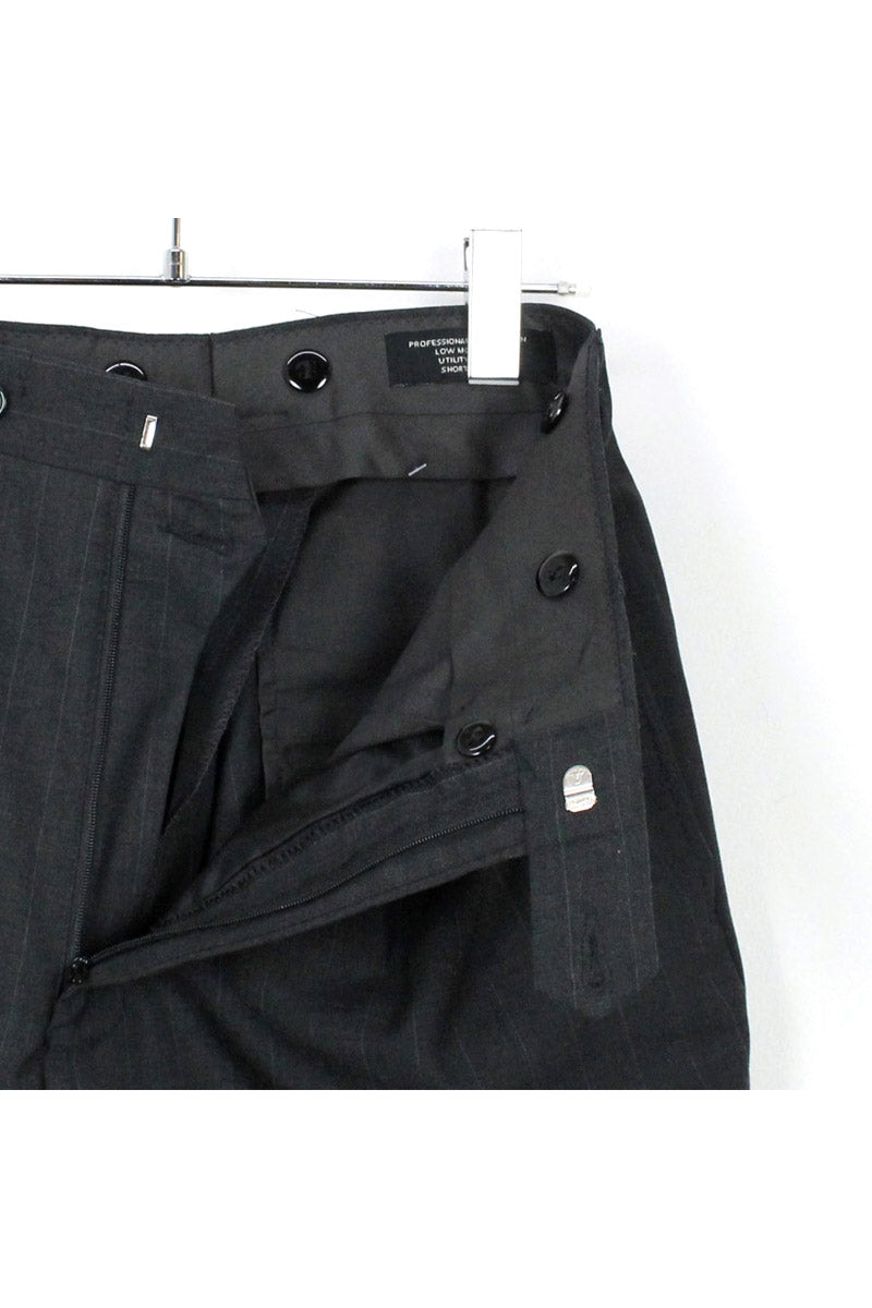 PIN STRIPE WOOL SLACKS / CHARCOAL [SIZE:29R DEADSTOCK/NOS]